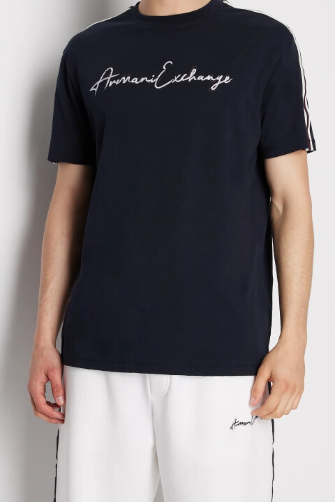 Bisiklet Yaka Erkek T-Shirt-Lacivert - Armani Exchange
