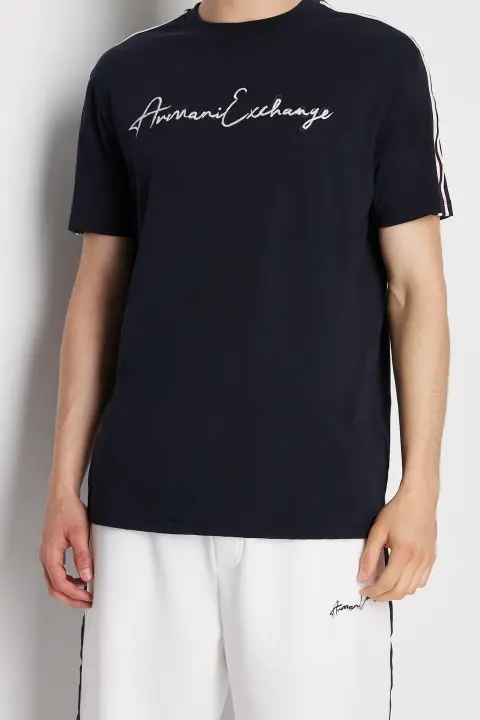 Bisiklet Yaka Erkek T-Shirt-Lacivert 