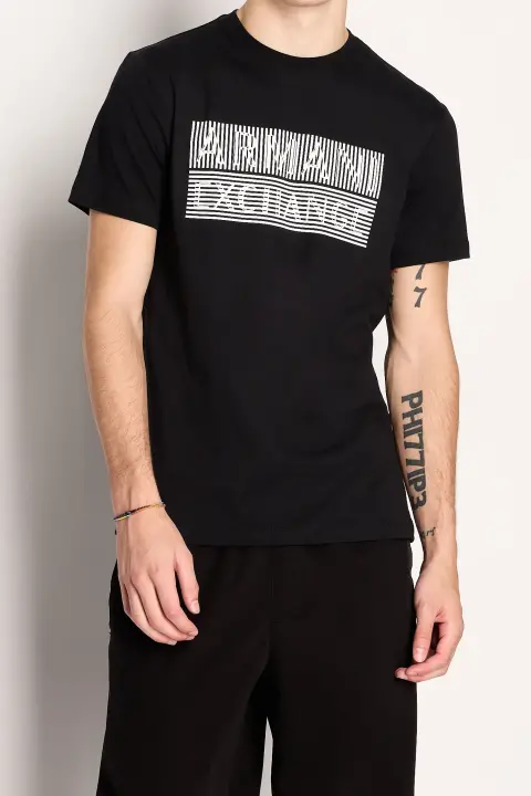 Erkek Bisiklet Yaka T-Shirt-Siyah 