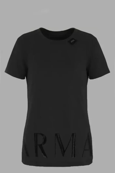 Kadın Bisiklet Yaka T-Shirt - Siyah - Armani Exchange