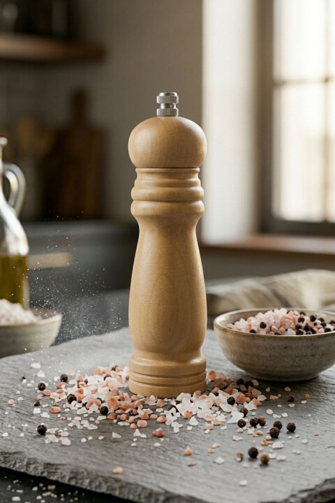 Bambu 16 cm Karabiber Değirmeni – Manuel Tuz ve Baharat Öğütücü - Bambuland