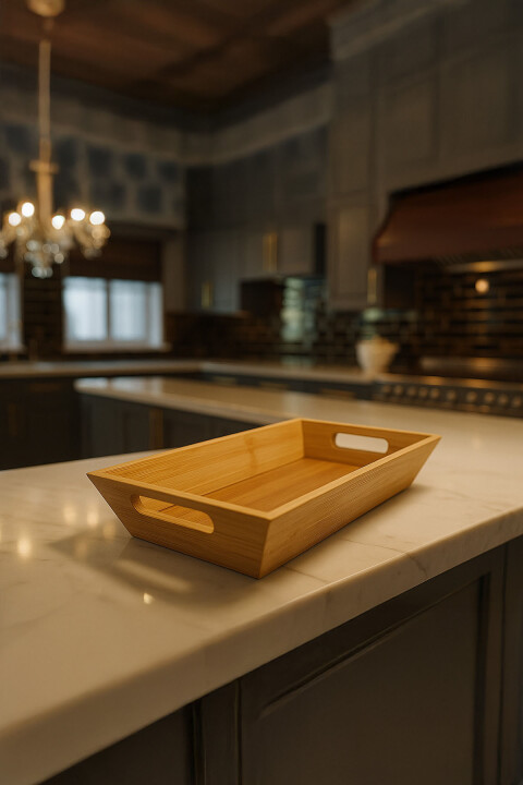 Bambu Dikdörtgen Ekmek Sepeti - Küçük Boy Servis Tepsisi - Bambuland