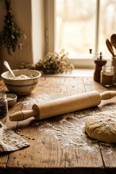 Bambu Hamur Merdanesi 46 cm – Ahşap Hamur Açma Merdanesi - Bambuland