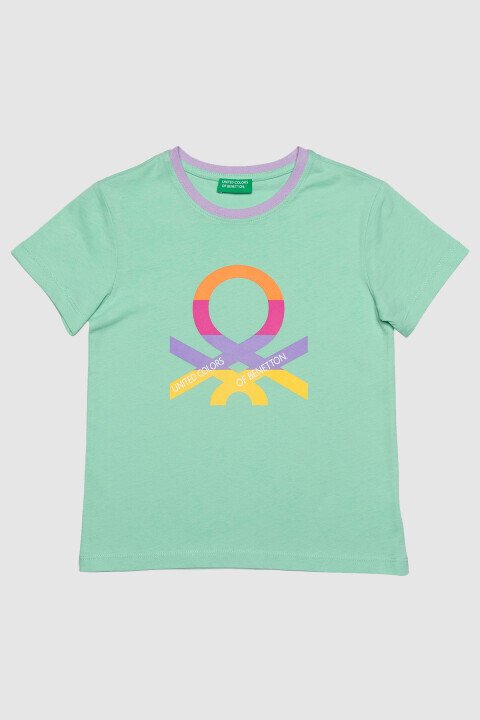 BENETTON KIZ ÇOCUK T-SHIRT-MİNT 