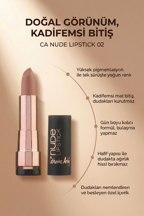 CA Nude Lipstick Ruj N02 - Catherine Arley