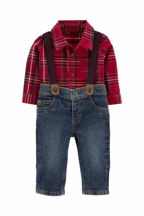 Erkek Bebek 3'Lü Alt Üst Set - Kırmızı - CARTERS