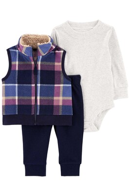 Erkek Bebek 3'Lü Yelek Set-Lacivert - CARTERS