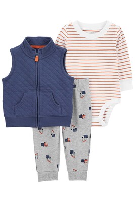 Erkek Bebek 3'Lü Yelek Set - Mavi - CARTERS