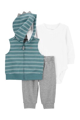 Erkek Bebek 3'Lü Yelek Set - Yeşil - CARTERS
