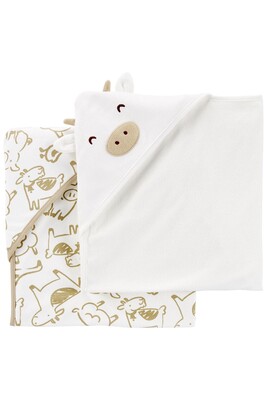 Layette Bebek 2'Li Banyo Havlusu-Krem - CARTERS