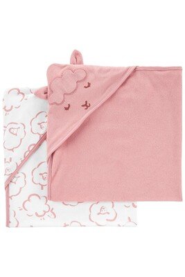 Layette Kız Bebek 2'Li Banyo Havlusu-Pembe - CARTERS