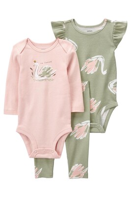 Layette Kız Bebek 3'Lü Alt Üst Set 