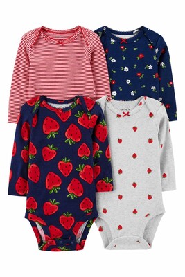 Layette Kız Bebek 4'Lü Body Set - CARTERS