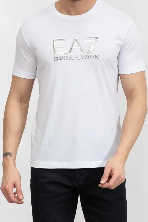 Bisiklet Yaka Erkek T-Shirt-Beyaz 