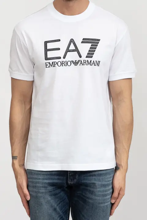 Bisiklet Yaka Erkek T-Shirt-Beyaz 