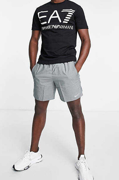 Erkek Ea7 Bisiklet Yaka T-Shirt - Siyah 