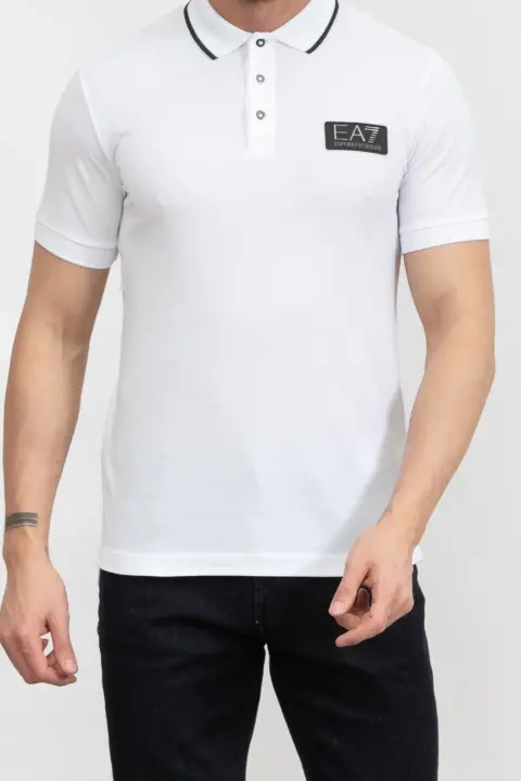 Erkek Polo Yaka T-Shirt-Beyaz 