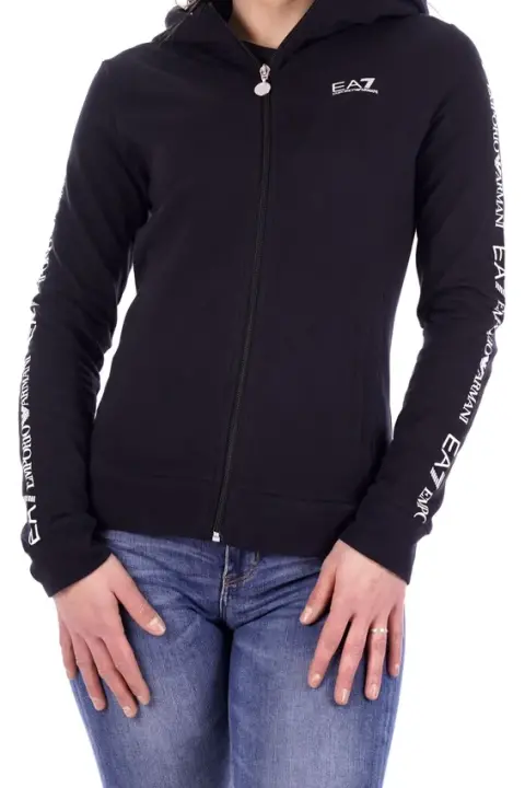 Kadın Fermuarlı Sweatshirt-Siyah - EA7