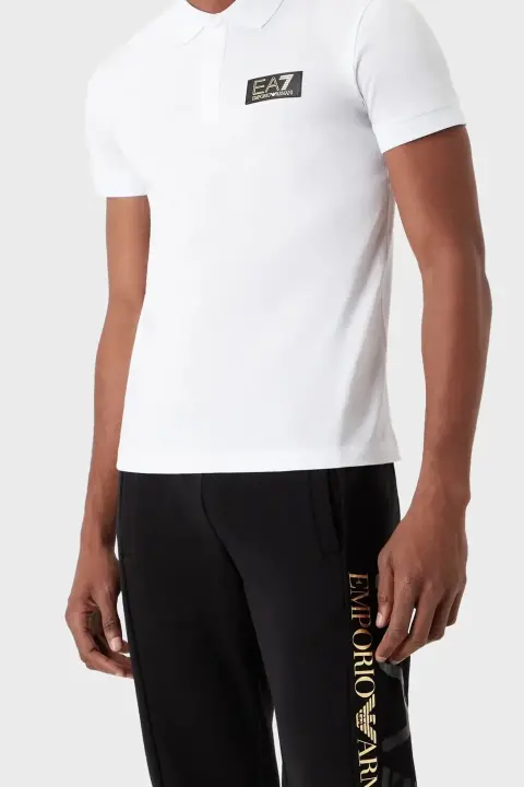 Polo Yaka Erkek T-Shirt-Beyaz 