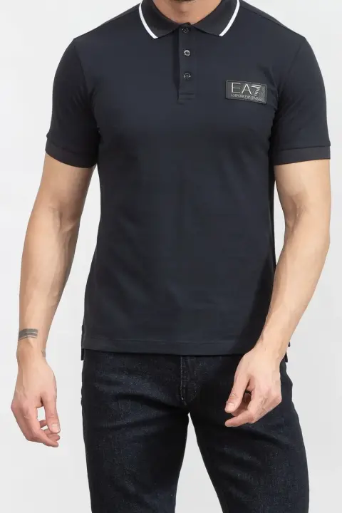 Polo Yaka Erkek T-Shirt-Mavi 