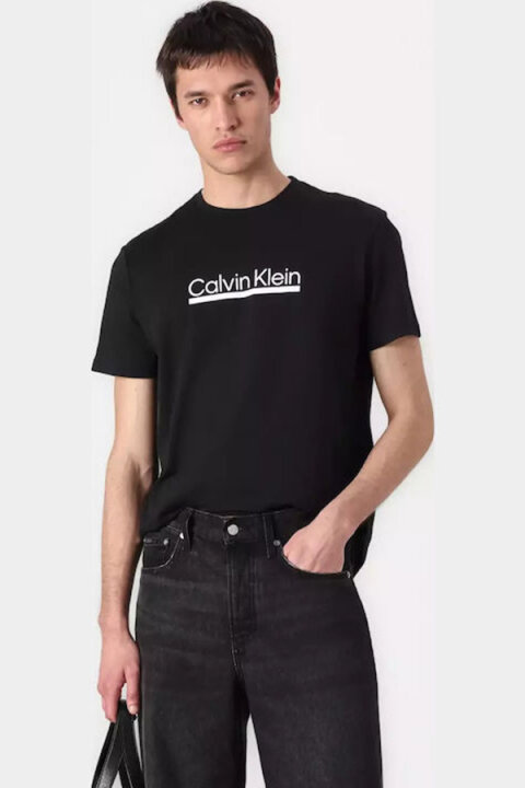 Erkek 30s Outline Kısa Kollu Logo Baskılı T-Shirt - Siyah 