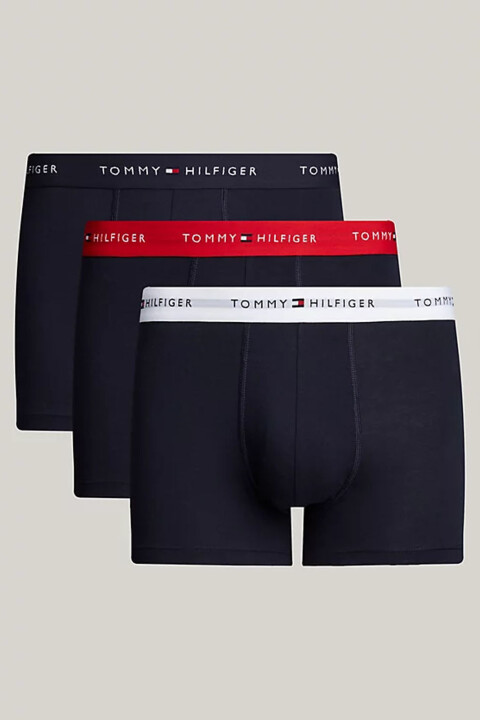 Erkek 3'Lü Paket Logolu Bel Bantlı Boxer - Siyah 