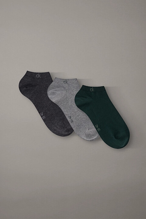Erkek 3'lü Yumuşak Esnek Bilek Çorabı - Çok Renkli - Calvin Klein