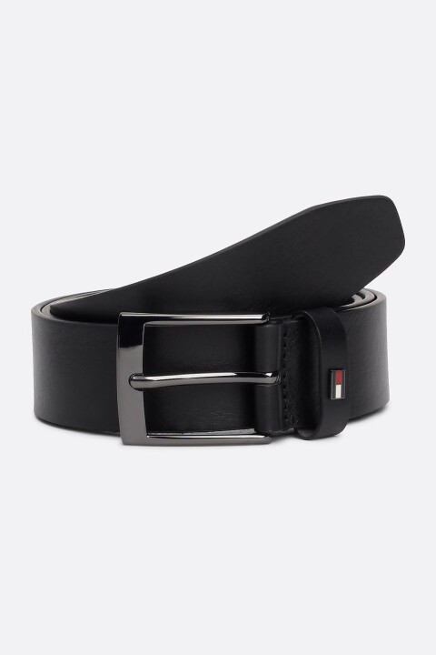 Erkek Adan Deri Kemer - Siyah - Tommy Hilfiger