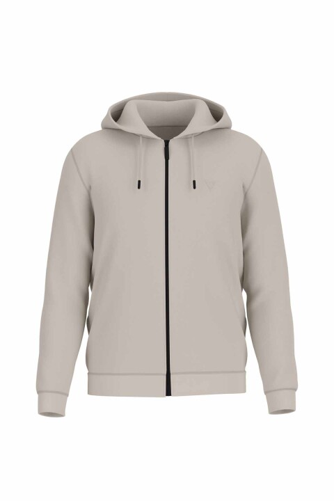 Erkek Aldwin Fermuarlı Sweatshirt - Taş Rengi 