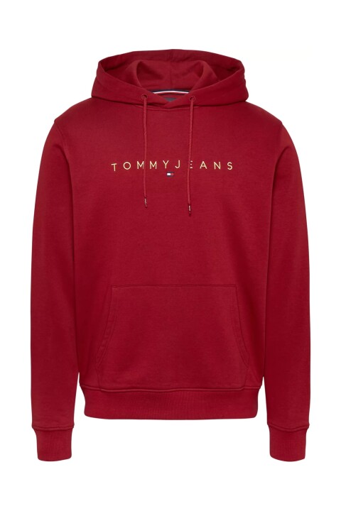 Erkek Altın Yazı Kapüşonlu Sweatshirt - Kırmızı 