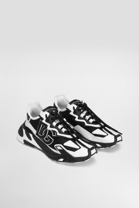 Erkek Aplike Logolu Chunky Tabanlı Sneakers - Beyaz/Siyah - Dolce&gabbana
