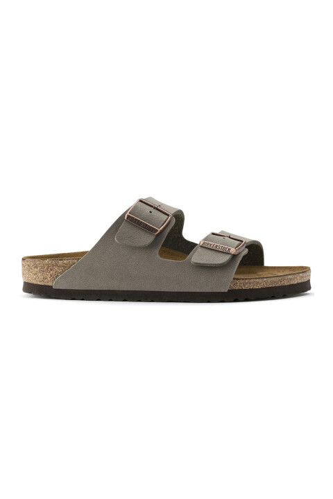 Erkek Arizona Bf Nubuk Dokulu Çift Bantlı Terlik - Taş - Birkenstock