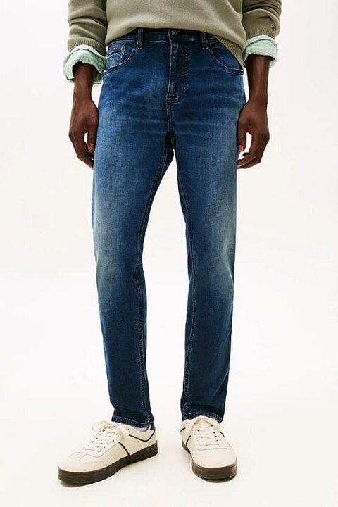 Erkek Austin Dar Kalıp Daralan Paça Jean Pantolon - Mavi - Tommy Hilfiger