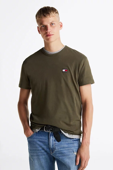 Erkek Badge Crew T-Shirt - Yeşil 