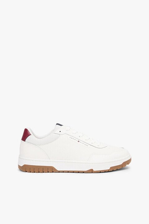 Erkek Basketball Bağcıklı Renk Bloklu Deri Sneaker - Beyaz/Çok Renkli 