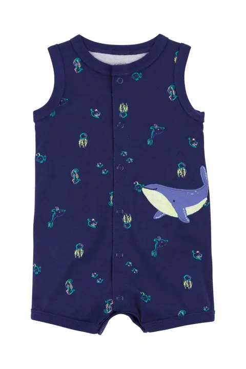 Erkek Bebek Kısa Tulum 