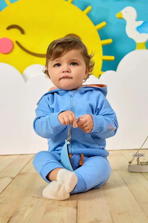 Erkek Bebek Sweatshırt Mavi 