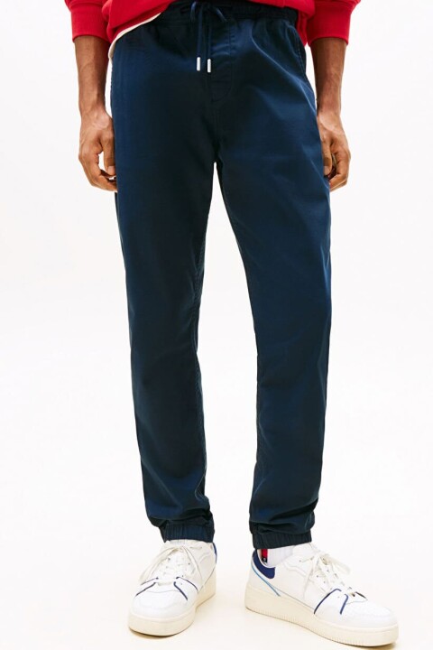 Erkek Beli Bağcıklı Paçası Lastikli Esnek Pamuklu Jogger Pantolon - Lacivert - Tommy Hilfiger