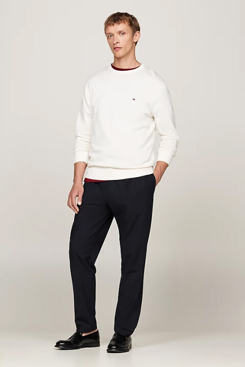 Erkek Bisiklet Yaka Kazak - Beyaz 