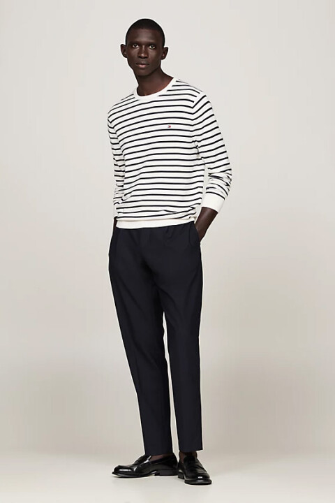 Erkek Bisiklet Yaka Kazak - Beyaz 