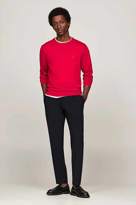 Erkek Bisiklet Yaka Kazak - Kırmızı 