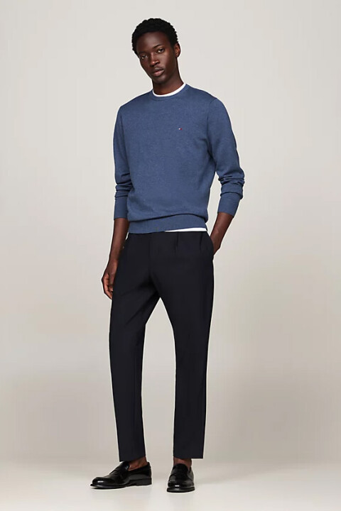 Erkek Bisiklet Yaka Kazak - Mavi 