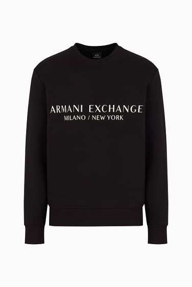Erkek Bisiklet Yaka Kazak - Siyah - Armani Exchange