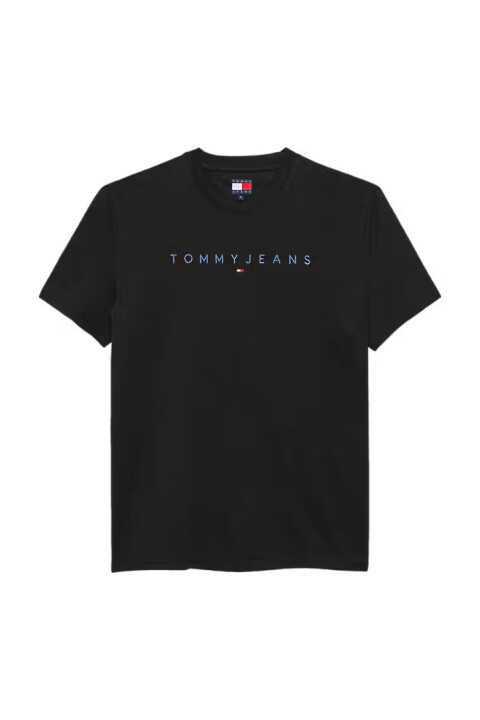 Erkek Bisiklet Yaka Logo Baskılı T-Shirt - Siyah 