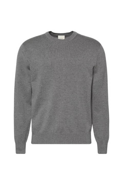 Erkek Bisiklet Yaka Supima Pamuklu Triko Kazak - Gri 