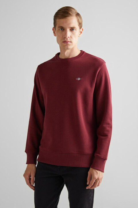 Erkek Bisiklet Yaka Sweatshirt - Bordo 