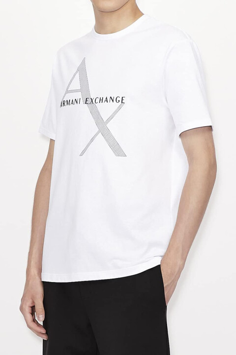 Erkek Bisiklet Yaka T-Shirt - Beyaz 