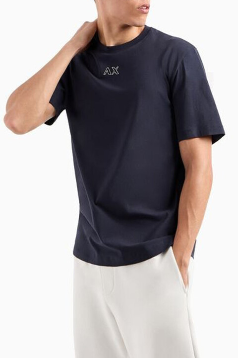 Erkek Bisiklet Yaka T-Shirt - Lacivert 