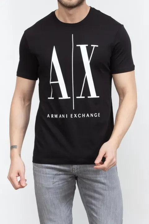 Erkek Bisiklet Yaka T-Shirt - Siyah 