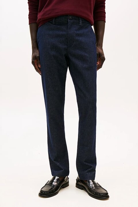 Erkek Bleecker Slim Fit Melanj Chino Pantolon - Lacivert - Tommy Hilfiger